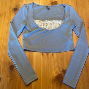 Blue cropped long sleeve